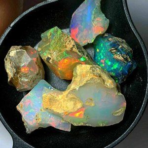 25.00 Cts.100% Natural Raw Ethiopian Opal Fire Play Rough Cabochon Chakra Lot